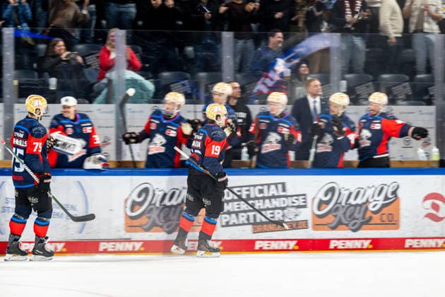 September 22, 2026 Ice Hockey Season 2026–2027 Penny DEL Nuremberg Ice Tigers Icetigers Adler Mannheim ThHa xthxhax Goal celebration, joy, cheers Austin Magera 19, Nuremberg Ice Tigers, NIT
