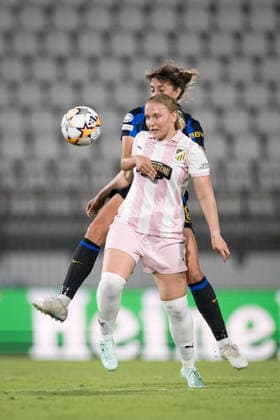 September 22, 2026: Johanna Fossdalsa Sorensen of Häcken during the Women’s Champions League soccer match between Inter and Häcken on September 22, 2026 in Monza. Photo by Carl Sandin, BILDBYRAN, code CS CS0982: soccer, football, UEFA Women’s Champions League, Inter, Häcken, women’s soccer, BBENG Copyright: CARLxSANDIN BB260922CS115