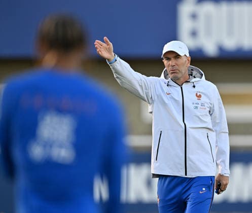 Ahead of Turkiye v France: UEFA Nations League CLAIREFONTAINE-EN-YVELINES, FRANCE - SEPTEMBER 22: France’s national football team head coach Zinedine Zidane attends a training session ahead of the UEFA Nations League match between Turkiye and France in Clairefontaine-en-Yvelines, southwest of Paris, France on September 22, 2026. Mustafa Yalcin Anadolu Clairefontaine-en-yvelines France. Editorial use only. Please get in touch for any other usage.  Copyright: x2026xAnadoluxMustafaxYalcinx