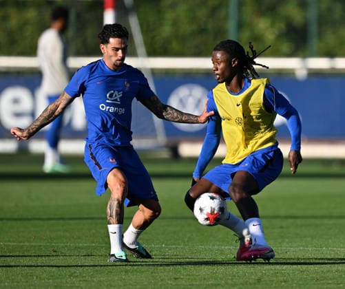 Ahead of Turkiye v France: UEFA Nations League CLAIREFONTAINE-EN-YVELINES, FRANCE - SEPTEMBER 22: French players in action during a training session ahead of the UEFA Nations League match between Turkiye and France in Clairefontaine-en-Yvelines, southwest of Paris, France on September 22, 2026. Mustafa Yalcin Anadolu Clairefontaine-en-yvelines France. Editorial use only. Please get in touch for any other usage.  Copyright: x2026xAnadoluxMustafaxYalcinx
