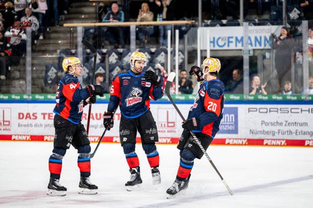 September 22, 2026, 2026–2027 Ice Hockey Season, Penny DEL, Nuremberg Ice Tigers, Icetigers, Adler Mannheim, ThHa xthxhax, Owen Headrick 47, Nuremberg Ice Tigers, NIT Samuel Dove McFalls 75, Nuremberg Ice Tigers, NIT Ryan Jones 20, Nuremberg Ice Tigers, NIT Goal celebration, joy, cheering