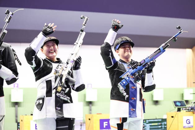 Japan team group, Mannschaftsbild, Totale SEPTEMBER 22, 2026 - Shooting : 10m Air Rifle Mixed Team medal ceremony at Aichi Prefectural General Shooting Gallery during the Asian Games Aichi-Nagoya 2026 in Aichi, Japan.  aflo_350096545 x
