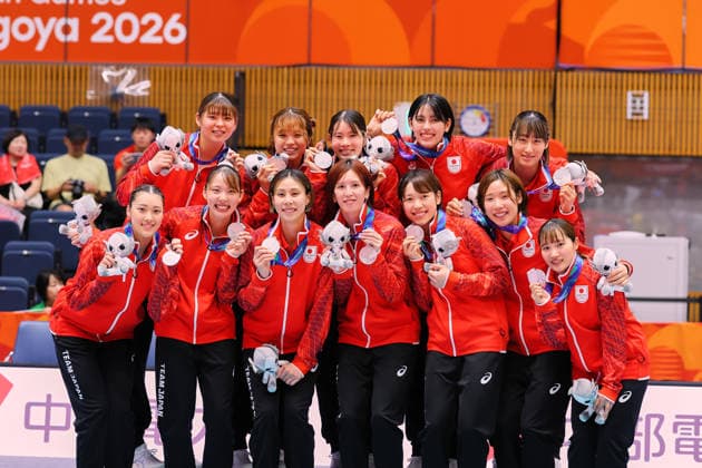 Japan team group, Mannschaftsbild, Totale SEPTEMBER 22, 2026 - Volleyball : Women s Medal Ceremony at Park Arena Komaki during the Asian Games Aichi-Nagoya 2026 in Aichi, Japan.  aflo_350096581 x