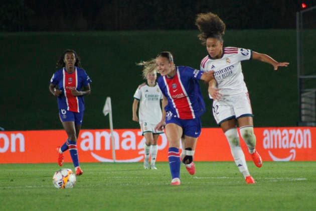 ESP Women s Champions League: Real Madrid vs. PSG — Felicia Schroder of Real Madrid during the Women s Champions League match between Real Madrid and Paris Saint-Germain Football Club, played at Ciudad Deportiva del Real Madrid, Valdebebas, Madrid, on September 22, 2026, in Madrid, Spain — Soccer Copyright: xAgenciaxLOFx