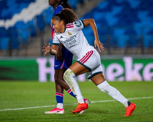 Real Madrid C.F. v Paris Saint-Germain - UEFA Women s Champions League 2026 27 League Phase MD1 MADRID, SPAIN - SEPTEMBER 22: Felicia Schroder of Real Madrid CF celebrates her goal during the UEFA Women s Champions League 2026 27 League Phase MD1 match between Real Madrid C.F. and Paris Saint-Germain at Estadio Alfredo Di Stefano on September 22, 2026 in Madrid, Spain. Valdebebas Estadio Alfredo di Stefano Madrid Spain Copyright: xAlbertoxGardinx AGardin_20260922_Foot_WChamp_ReaMad_Psg_0248