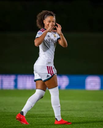 Real Madrid C.F. v Paris Saint-Germain - UEFA Women s Champions League 2026 27 League Phase MD1 MADRID, SPAIN - SEPTEMBER 22: Felicia Schroder of Real Madrid CF celebrates her goal during the UEFA Women s Champions League 2026 27 League Phase MD1 match between Real Madrid C.F. and Paris Saint-Germain at Estadio Alfredo Di Stefano on September 22, 2026 in Madrid, Spain. Valdebebas Estadio Alfredo di Stefano Madrid Spain Copyright: xAlbertoxGardinx AGardin_20260922_Foot_WChamp_ReaMad_Psg_0254