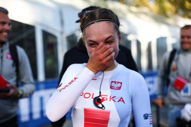 2026 UCI Road World Championships Picture by Alex Whitehead SWpix.com - 22 09 2026 - Cycling - 2026 UCI Road World Championships - MontrÃ al, Canada - Women Junior Individual Time Trial (ITT) - Maria OkruciÅ ska (Poland) Wins the Women Junior Individual Time Trial (ITT) to become World Champion MontrÃ al Avenue du Parc Canada Copyright: x xSWpix.comx(t axPhotographyxHubxLtd)xAlexxWhitehead SWpix.comx SWP-3521-1782
