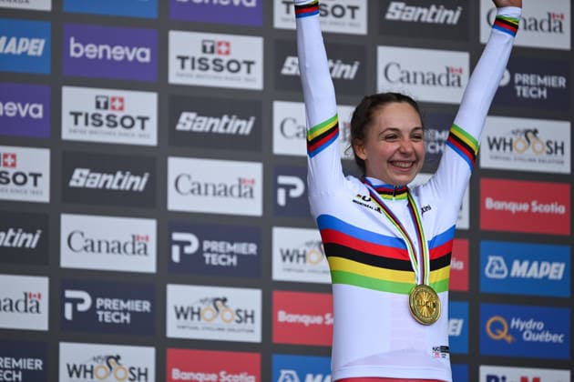 2026 UCI Road World Championships Picture by Zac Williams SWpix.com - 22 09 2026 - Cycling - 2026 UCI Road World Championships - MontrÃ al, Canada - Women Junior Individual Time Trial (ITT) Podium - Maria OkruciÅ ska (Poland) wins the Gold Medal to become World Champion Copyright: x xSWpix.comx(t axPhotographyxHubxLtd)xZacxWilliams SWpix.comx SWP-3521-1795
