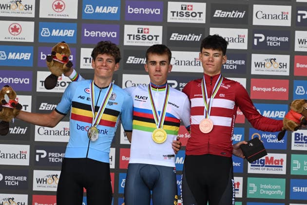 22-09-2026 World Championships Junior Man Cronometro; 2026, Spain; 2026, Belgium; 2026, Danimarca; Noval, Benjamin; De Smet, Vic; Risbjerg, Malthe; Montreal; 