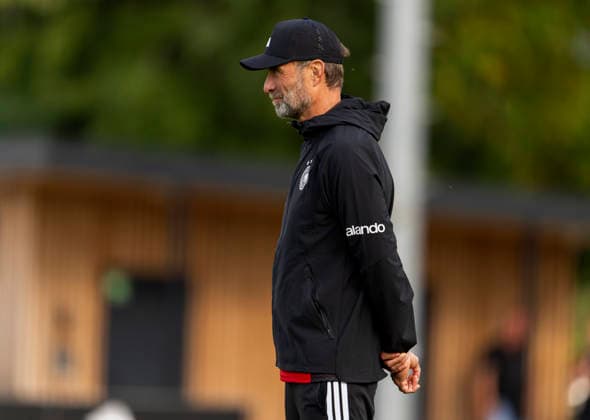 September 22, 2026, German National Soccer Team (DFB), training camp in Herzogenaurach, at the ADIDAS headquarters, ahead of the UEFA Nations League matches; German national team coach Jürgen Klopp looks pensive
