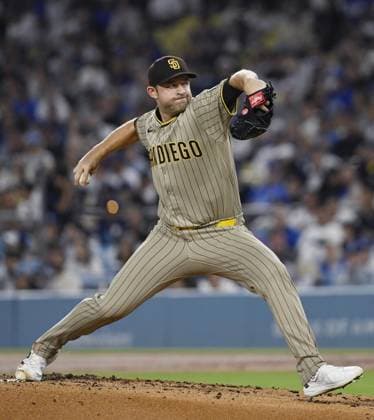 Baseball: Padres vs. Dodgers San Diego Padres right-hander Michael King starts in a baseball game against the Los Angeles Dodgers at Dodger Stadium in Los Angeles on Sept. 22, 2026.  A14AA0005628347P