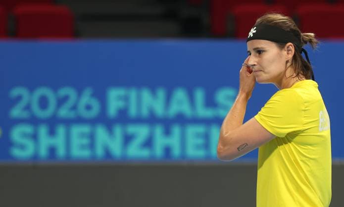 Belgian Greet Minnen pictured during a training session for the Finals of the Billie King Cup tournament, on Wednesday 23 September 2026 in Shenzhen, China. Tomorrow, Belgium will play in Quarterfinals against Ukraine. VIRGINIExLEFOUR  x187544335x