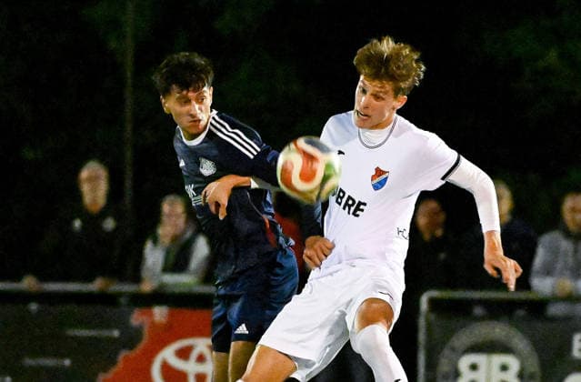 September 22, 2026, xpsx, Hessen Cup Round of 16, Germania Dörnigheim vs. TSV Steinbach Haiger; from left: Anas Charkaoui (Dörnigheim), Levin Müller (Steinbach Maintal), Hessen, Germany, DEU