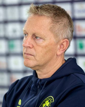Republic of Ireland press conference, PK, Pressekonferenz Fadil Vokrri Stadium, Pristina, Kosovo 23 9 2026 Manager Heimir Hallgrimsson Heimir Hallgrimsson 23 9 2026  Copyright: xx RB1_0300