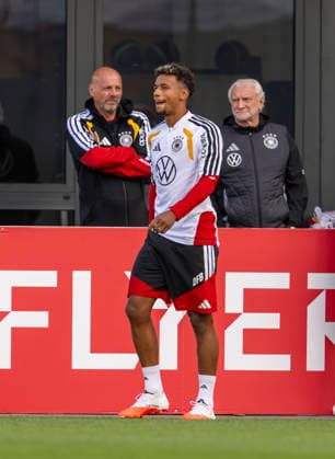 September 22, 2026, German National Soccer Team (DFB), training camp in Herzogenaurach, at the ADIDAS headquarters, ahead of the UEFA Nations League matches, Bambase Conte (Germany), Sports Director Rudi Völler (Germany)