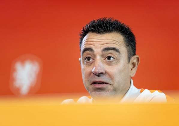 ZEIST - National coach Xavi Hernandez during a press conference, PK, Pressekonferenz at the KNVB Campus in preparation for the Nations League match against Germany. KOEN VAN WEEL ANP xVIxANPxSportx xxANPxIVx 569757091 originalFilename: 569757091.jpg