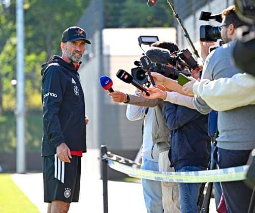 September 23, 2026, German National Soccer Team (DFB), training camp in Herzogenaurach, at the ADIDAS headquarters, ahead of the UEFA Nations League matches, Coach Jürgen Klopp of Germany during an interview