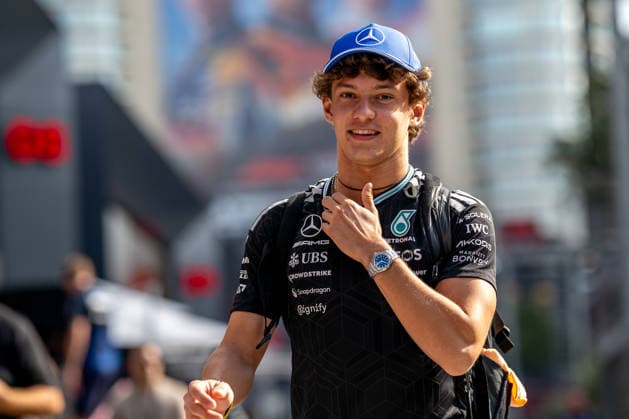 BAKU, AZERBAIJAN: Kimi Antonelli, racing for the Mercedes team during the 2026 Formula 1 Azerbaijan Grand Prix at the Baku City Circuit in Baku, Azerbaijan