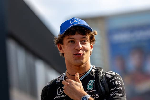 BAKU, AZERBAIJAN: Kimi Antonelli, racing for the Mercedes team during the 2026 Formula 1 Azerbaijan Grand Prix at the Baku City Circuit in Baku, Azerbaijan