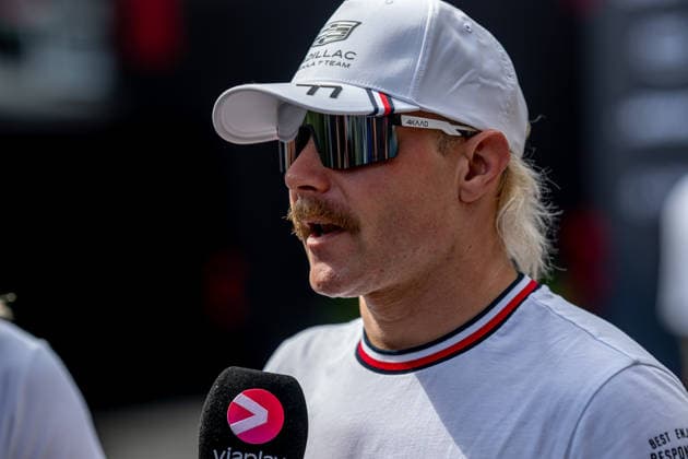 BAKU, AZERBAIJAN: Valtteri Bottas, racing for the Cadillac F1 team during the 2026 Formula 1 Azerbaijan Grand Prix at the Baku City Circuit in Baku, Azerbaijan