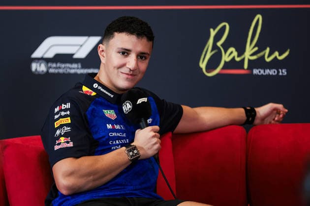 F1 - AZERBAIJAIN GRAND PRIX 2026 HADJAR Isack (fra), Red Bull Racing Ford RB22, portrait press conference, PK, Pressekonferenz during the 2026 Formula 1 Azerbaijan Grand Prix, 15th round of the 2026 Formula One World Championship, WM, Weltmeisterschaft from September 24 to 26, 2026 on the Baku City Circuit, in Baku, Azerbaijan - BakuAzerbaijan  Copyright: xEricxAlonsox