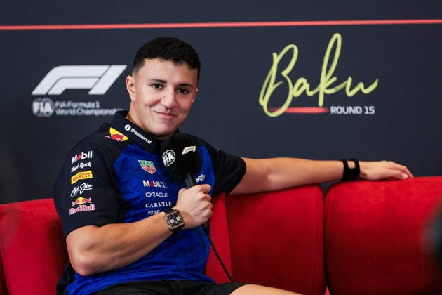 F1 - AZERBAIJAIN GRAND PRIX 2026 HADJAR Isack (fra), Red Bull Racing Ford RB22, portrait press conference, PK, Pressekonferenz during the 2026 Formula 1 Azerbaijan Grand Prix, 15th round of the 2026 Formula One World Championship, WM, Weltmeisterschaft from September 24 to 26, 2026 on the Baku City Circuit, in Baku, Azerbaijan - BakuAzerbaijan  Copyright: xEricxAlonsox