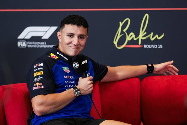 F1 - AZERBAIJAIN GRAND PRIX 2026 HADJAR Isack (fra), Red Bull Racing Ford RB22, portrait press conference, PK, Pressekonferenz during the 2026 Formula 1 Azerbaijan Grand Prix, 15th round of the 2026 Formula One World Championship, WM, Weltmeisterschaft from September 24 to 26, 2026 on the Baku City Circuit, in Baku, Azerbaijan - BakuAzerbaijan  Copyright: xEricxAlonsox