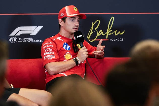 F1 - AZERBAIJAIN GRAND PRIX 2026 LECLERC Charles (mco), Scuderia Ferrari SF-26, portrait press conference, PK, Pressekonferenz during the 2026 Formula 1 Azerbaijan Grand Prix, 15th round of the 2026 Formula One World Championship, WM, Weltmeisterschaft from September 24 to 26, 2026 on the Baku City Circuit, in Baku, Azerbaijan - BakuAzerbaijan  Copyright: xEricxAlonsox