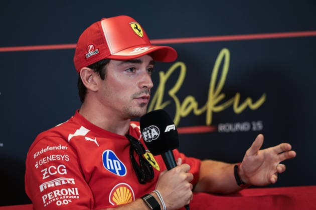 F1 - AZERBAIJAIN GRAND PRIX 2026 LECLERC Charles (mco), Scuderia Ferrari SF-26, portrait press conference, PK, Pressekonferenz during the 2026 Formula 1 Azerbaijan Grand Prix, 15th round of the 2026 Formula One World Championship, WM, Weltmeisterschaft from September 24 to 26, 2026 on the Baku City Circuit, in Baku, Azerbaijan - BakuAzerbaijan  Copyright: xEricxAlonsox