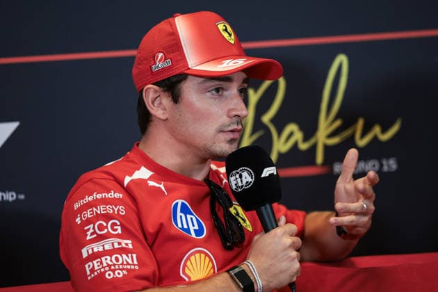 F1 - AZERBAIJAIN GRAND PRIX 2026 LECLERC Charles (mco), Scuderia Ferrari SF-26, portrait press conference, PK, Pressekonferenz during the 2026 Formula 1 Azerbaijan Grand Prix, 15th round of the 2026 Formula One World Championship, WM, Weltmeisterschaft from September 24 to 26, 2026 on the Baku City Circuit, in Baku, Azerbaijan - BakuAzerbaijan  Copyright: xEricxAlonsox