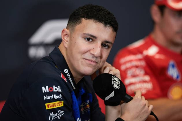 F1 - AZERBAIJAIN GRAND PRIX 2026 HADJAR Isack (fra), Red Bull Racing Ford RB22, portrait press conference, PK, Pressekonferenz during the 2026 Formula 1 Azerbaijan Grand Prix, 15th round of the 2026 Formula One World Championship, WM, Weltmeisterschaft from September 24 to 26, 2026 on the Baku City Circuit, in Baku, Azerbaijan - BakuAzerbaijan  Copyright: xEricxAlonsox