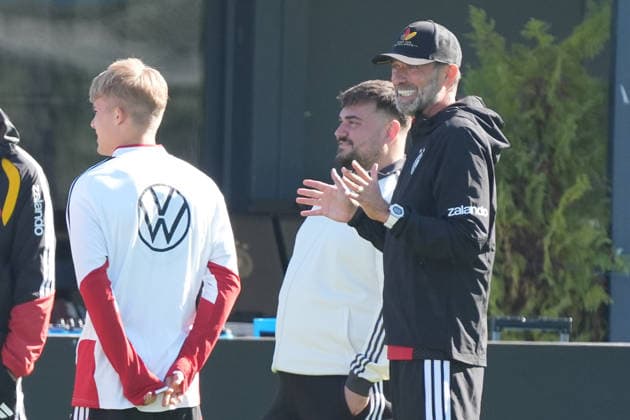 National Team Coach Jürgen Klopp Germany Speech to the Team HerzoBase September 23, 2026 German National Team Nations League Final Training Session Home Ground, HerzoBase, World of Adidas, Herzogenaurach