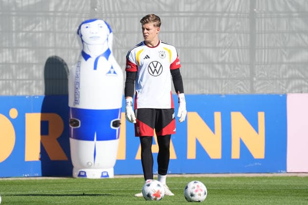Goalie Finn Dahmen, Germany, HerzoBase, September 23, 2026, German National Team, Nations League, Final Training Session, Home Ground, HerzoBase, World of Adidas, Herzogenaurach