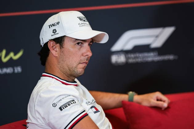 F1 - AZERBAIJAIN GRAND PRIX 2026 PEREZ Sergio (mex), Cadillac F1 Team MAC-26, portrait press conference, PK, Pressekonferenz during the 2026 Formula 1 Azerbaijan Grand Prix, 15th round of the 2026 Formula One World Championship, WM, Weltmeisterschaft from September 24 to 26, 2026 on the Baku City Circuit, in Baku, Azerbaijan - BakuAzerbaijan  Copyright: xEricxAlonsox