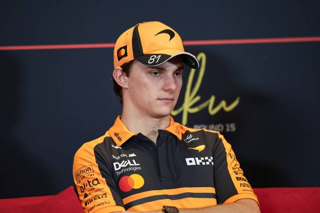 F1 - AZERBAIJAIN GRAND PRIX 2026 PIASTRI Oscar (aus), McLaren F1 Team MCL40, portrait press conference, PK, Pressekonferenz during the 2026 Formula 1 Azerbaijan Grand Prix, 15th round of the 2026 Formula One World Championship, WM, Weltmeisterschaft from September 24 to 26, 2026 on the Baku City Circuit, in Baku, Azerbaijan - BakuAzerbaijan  Copyright: xEricxAlonsox