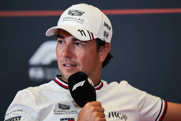F1 - AZERBAIJAIN GRAND PRIX 2026 PEREZ Sergio (mex), Cadillac F1 Team MAC-26, portrait press conference, PK, Pressekonferenz during the 2026 Formula 1 Azerbaijan Grand Prix, 15th round of the 2026 Formula One World Championship, WM, Weltmeisterschaft from September 24 to 26, 2026 on the Baku City Circuit, in Baku, Azerbaijan - BakuAzerbaijan  Copyright: xEricxAlonsox