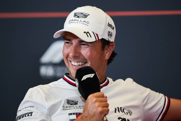 F1 - AZERBAIJAIN GRAND PRIX 2026 PEREZ Sergio (mex), Cadillac F1 Team MAC-26, portrait press conference, PK, Pressekonferenz during the 2026 Formula 1 Azerbaijan Grand Prix, 15th round of the 2026 Formula One World Championship, WM, Weltmeisterschaft from September 24 to 26, 2026 on the Baku City Circuit, in Baku, Azerbaijan - BakuAzerbaijan  Copyright: xEricxAlonsox