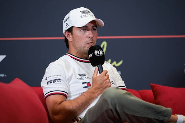 F1 - AZERBAIJAIN GRAND PRIX 2026 PEREZ Sergio (mex), Cadillac F1 Team MAC-26, portrait press conference, PK, Pressekonferenz during the 2026 Formula 1 Azerbaijan Grand Prix, 15th round of the 2026 Formula One World Championship, WM, Weltmeisterschaft from September 24 to 26, 2026 on the Baku City Circuit, in Baku, Azerbaijan - BakuAzerbaijan  Copyright: xEricxAlonsox
