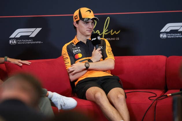 F1 - AZERBAIJAIN GRAND PRIX 2026 PIASTRI Oscar (aus), McLaren F1 Team MCL40, portrait press conference, PK, Pressekonferenz during the 2026 Formula 1 Azerbaijan Grand Prix, 15th round of the 2026 Formula One World Championship, WM, Weltmeisterschaft from September 24 to 26, 2026 on the Baku City Circuit, in Baku, Azerbaijan - BakuAzerbaijan  Copyright: xEricxAlonsox