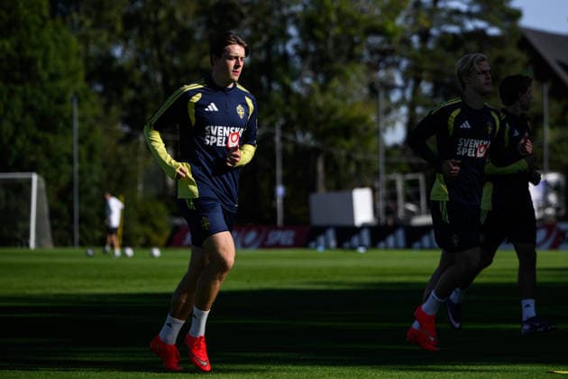 September 23, 2026: Elliot Stroud of the Swedish men’s national soccer team at a training session on September 23, 2026 in Stockholm. Photo by Jesper Zerman. BILDBYRAN code JZ JZ0756. soccer, football, fotball, Nations League, UEFA Nations League, training, practice, Sweden, Sweden A, bbeng  Copyright: JESPERxZERMAN BB260923JZ018