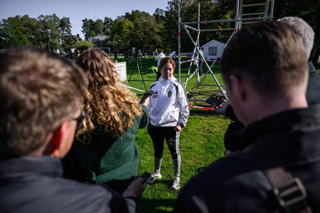 September 23, 2026: Media officer Petra Thorén of the Swedish men’s national soccer team at a training session on September 23, 2026 in Stockholm. Photo by Jesper Zerman, BILDBYRAN, code JZ JZ0756: soccer, football, fotball, Nations League, UEFA Nations League, practice, training, Sweden, Sweden A, bbeng  Copyright: JESPERxZERMAN BB260923JZ020