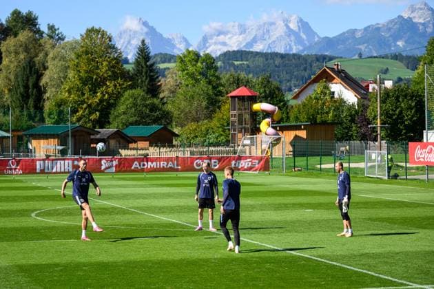 SOCCER - NL, AUT vs ISR WINDISCHGARSTEN,AUSTRIA,23.SEP.26 - SOCCER - UEFA Nations League, group stage, OEFB international match, Länderspiel, Nationalmannschaft Austria vs Israel, preview, training team AUT. Image shows players of AUT.  GEPAxpictures xChristianxMoser
