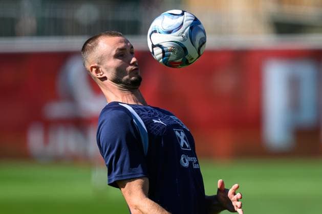 SOCCER - NL, AUT vs ISR WINDISCHGARSTEN,AUSTRIA,23.SEP.26 - SOCCER - UEFA Nations League, group stage, OEFB international match, Länderspiel, Nationalmannschaft Austria vs Israel, preview, training team AUT. Image shows Sasa Kalajdzic (AUT).  GEPAxpictures xChristianxMoser