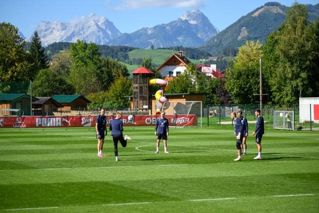 SOCCER - NL, AUT vs ISR WINDISCHGARSTEN,AUSTRIA,23.SEP.26 - SOCCER - UEFA Nations League, group stage, OEFB international match, Länderspiel, Nationalmannschaft Austria vs Israel, preview, training team AUT. Image shows players of AUT.  GEPAxpictures xChristianxMoser