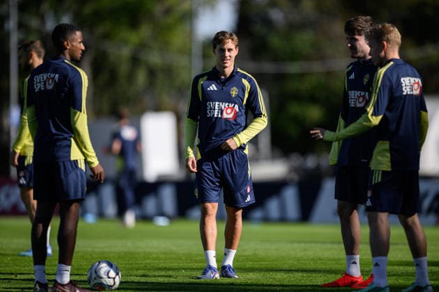 September 23, 2026: Hampus Skoglund of the Swedish men s national soccer team at a training session on September 23, 2026 in Stockholm. Photo by Jesper Zerman. BILDBYRAN code JZ JZ0756 soccer football fotball Nations League UEFA Nations League training practice Sweden Sweden Sweden A BBENG  Copyright: JESPERxZERMAN BB260923JZ026
