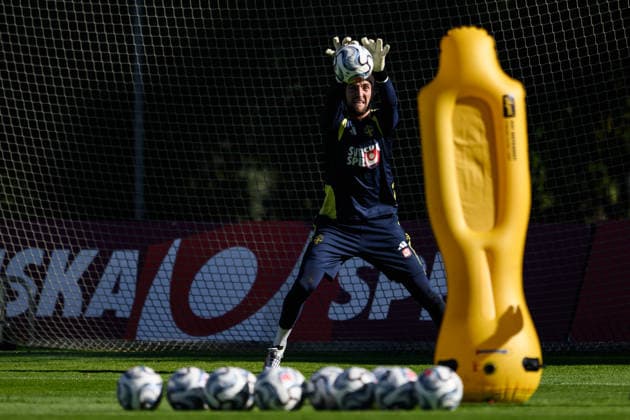 September 23, 2026: Goalkeeper Noel Törnqvist of the Swedish men’s national soccer team at a training session on September 23, 2026 in Stockholm. Photo by Jesper Zerman, BILDBYRAN, code JZ JZ0756: soccer, football, fotboll, Nations League, UEFA Nations League, practice, training, Sweden, Sweden A, bbeng  Copyright: JESPERxZERMAN BB260923JZ034