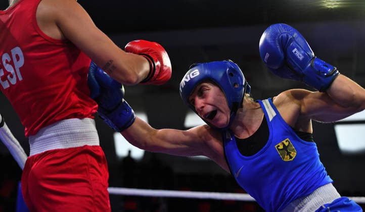 Boxen, EM in Sofia #2 2026 European Boxing Elite Championships in Sofia Laura Fuertes Fernandez of Spain (Red) and Maxi Kolotzer of Germany compete in the Women s 51kg semi-final boxing bout at the 2026 European Boxing Elite Championships at Asics Arena in Sofia, Bulgaria on September 23,2026. Sofia Bulgaria  Copyright: xMatrixxImagesx xVassilxDonevx