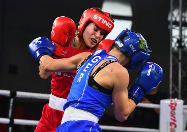 Boxen, EM in Sofia #2 2026 European Boxing Elite Championships in Sofia Laura Fuertes Fernandez of Spain (Red) and Maxi Kolotzer of Germany compete in the Women s 51kg semi-final boxing bout at the 2026 European Boxing Elite Championships at Asics Arena in Sofia, Bulgaria on September 23,2026. Sofia Bulgaria  Copyright: xMatrixxImagesx xVassilxDonevx