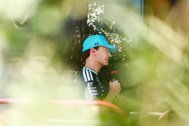 RUSSELL George (GBR), Mercedes AMG F1 Team W17, portrait, F1 GP 15 Baku 2026, F1 GP 15 Baku 2026, NORRIS Lando (GBR), McLaren F1 Team MCL40, portrait F1 GP 15 Baku 2026 Azerbaijan