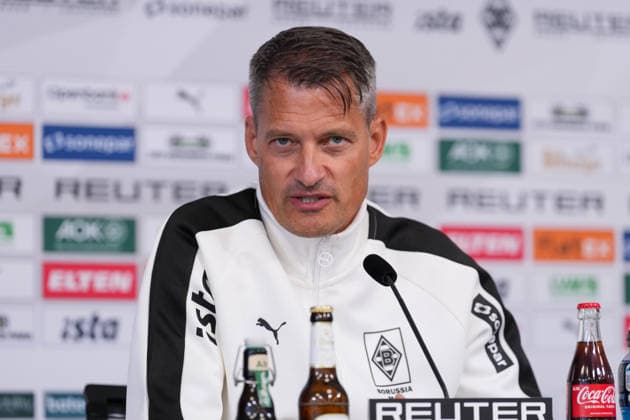 September 23, 2026, xydrx, soccer, Borussia Mönchengladbach press conference, official coach presentation at ista Borussia Park, 2026–2027 season, Alexander Blessin, head coach of Borussia Mönchengladbach. DFB regulations prohibit any use of photographs as image sequences and or quasi-video. Copyright: HMBxMedia YannisxDreimann